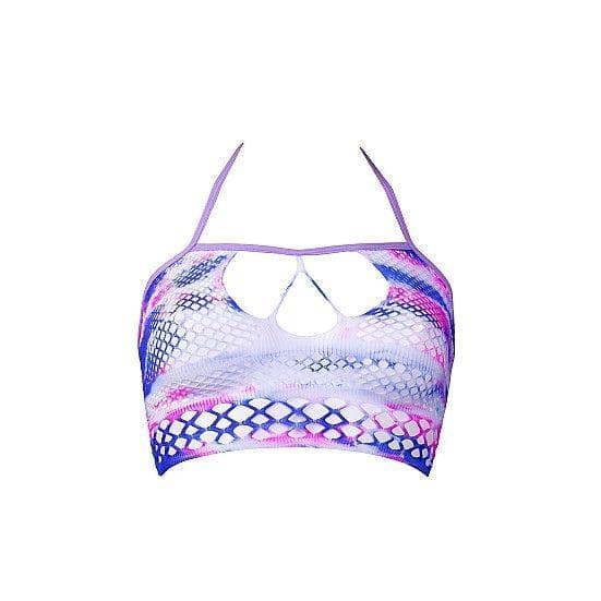 Shots Le Desir Strappy Halter Top & Dazzling Rhinestone Sticker Purple Multi Color - Romantic Blessings