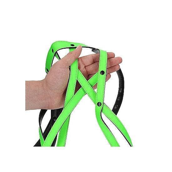 Shots Ouch! Glow in the Dark Body Harness Neon Green - Romantic Blessings