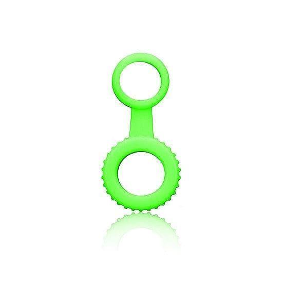 Shots Ouch! Glow in the Dark Penis Ring & Ball Strap Neon Green - Romantic Blessings