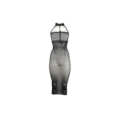 Shots Le Desir High Halter Neck Fishnet Dress Black - Romantic Blessings