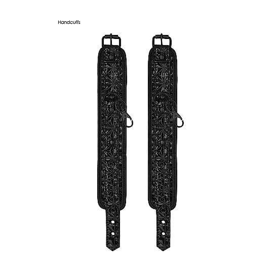 Shots Ouch! Luxury Adjustable Hogtie Set Black - Romantic Blessings