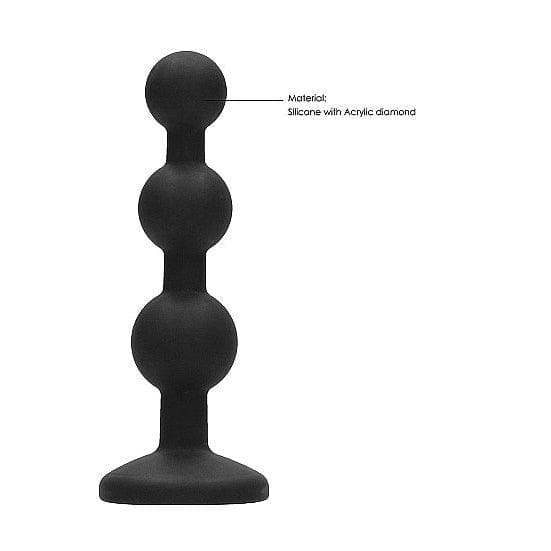 Ouch! Silicone Beaded Diamond Butt Plug Black - Romantic Blessings
