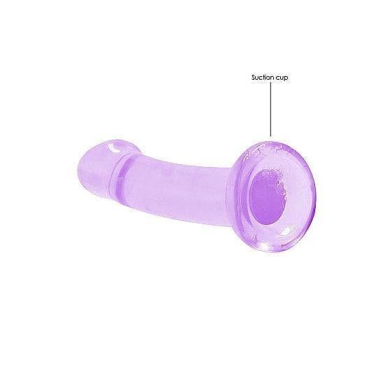 Shots RealRock Crystal Clear Non-Realistic 7 in Dildo With Suction Cup Purple - Romantic Blessings