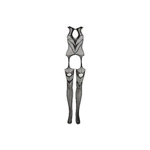 Shots Le Desir Suspender Fishnet Bodystocking with Keyhole Opening Black - Romantic Blessings
