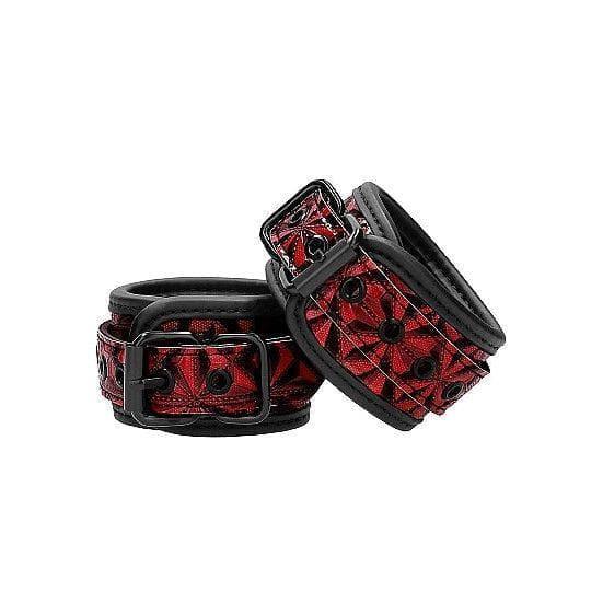 Shots Ouch! Luxury Adjustable Handcuffs Burgundy - Romantic Blessings