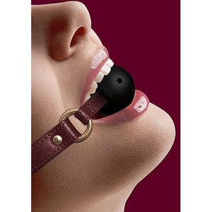 Shots Ouch! Halo Adjustable Breathable Ball Gag Burgundy - Romantic Blessings
