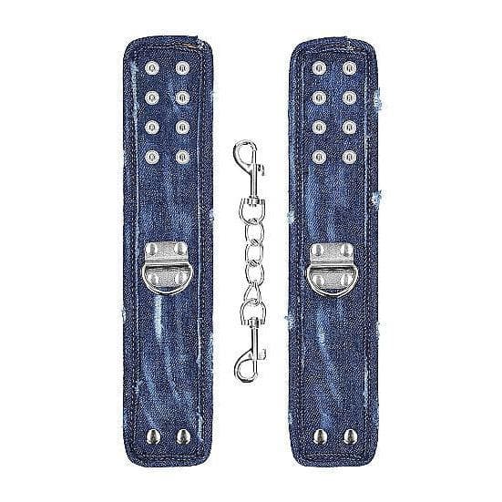 Shots Ouch! Denim Adjustable Handcuffs Blue - Romantic Blessings