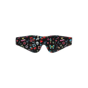 Shots Ouch! Old School Tattoo Style Printed Eye Mask Blindfold Multi-Color - Romantic Blessings