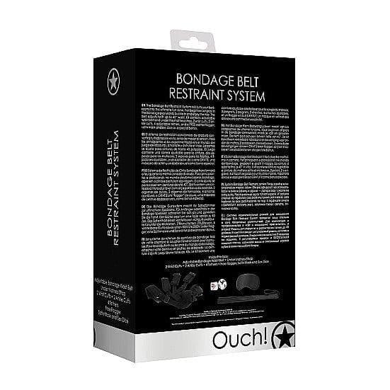 Shots Ouch! 8-Piece Bondage Belt Restraint System With Accessories Black - Romantic Blessings