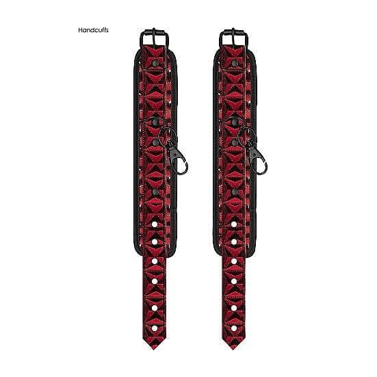 Shots Ouch! Luxury Adjustable Hogtie Set Burgundy - Romantic Blessings