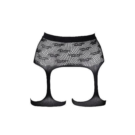 Shots Le Desir Bliss Kiss Patterned Fishnet Garter Belt Black - Romantic Blessings