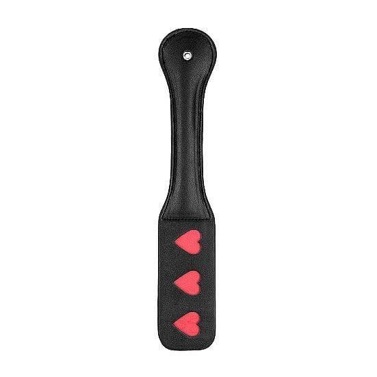Shots Ouch! Heart Pattern Paddle Black - Romantic Blessings