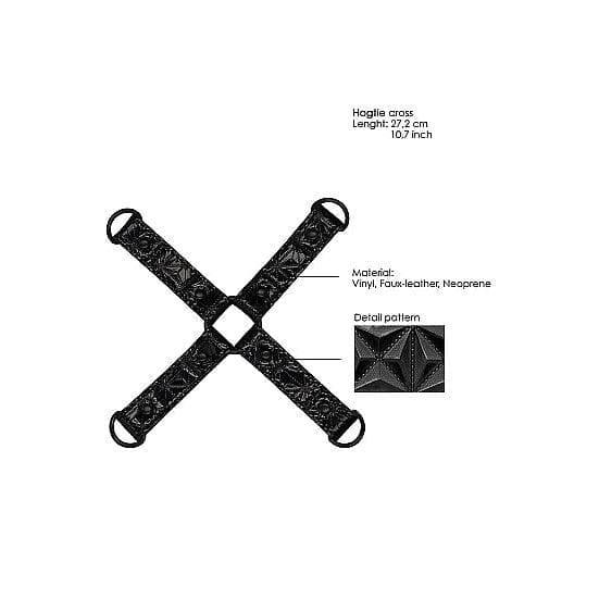 Shots Ouch! Luxury Adjustable Hogtie Set Black - Romantic Blessings