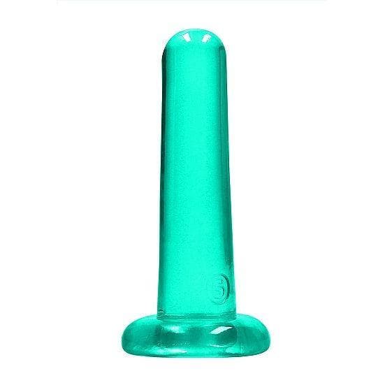 Shots RealRock Crystal Clear Non-Realistic 5 in Straight Dildo With Suction Cup Turquoise - Romantic Blessings