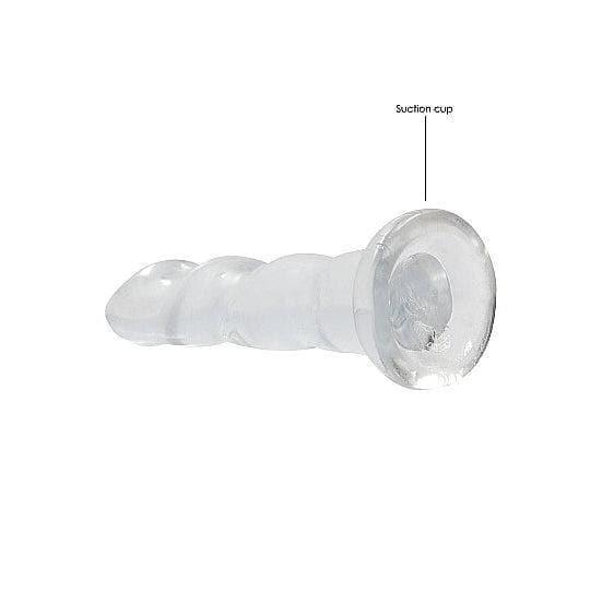 Shots RealRock Crystal Clear Non-Realistic 7 in Twisted Dildo With Suction Cup Clear - Romantic Blessings