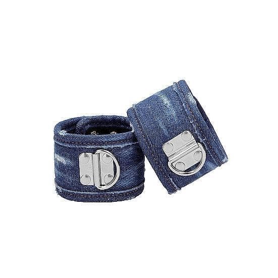 Shots Ouch! Denim Adjustable Handcuffs Blue - Romantic Blessings
