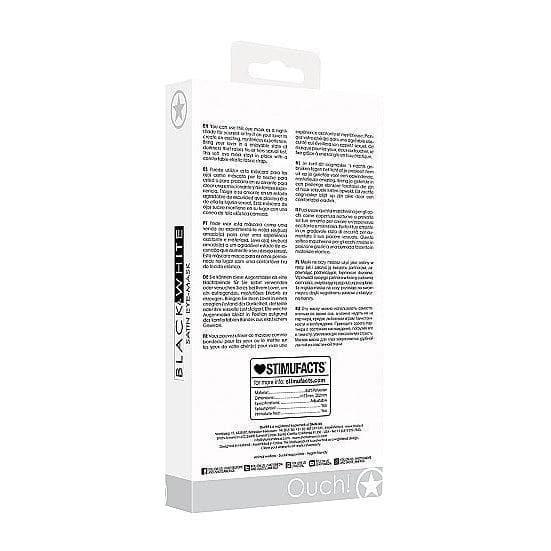 Shots Ouch! Black & White Satin Eye Mask Blindfold Black - Romantic Blessings