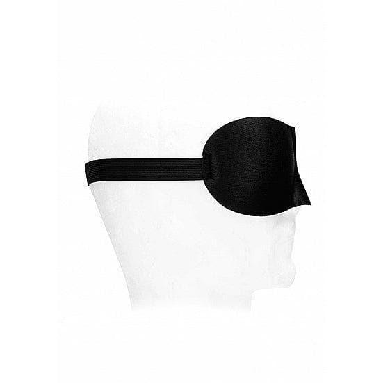 Shots Ouch! Black & White Satin Curvy Eye Mask With Elastic Straps Blindfold Black - Romantic Blessings