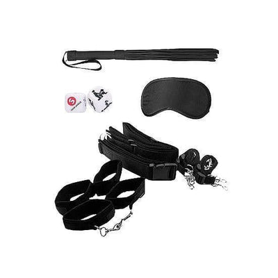Shots Ouch! Black & White Bondage Belt Restraint System Black - Romantic Blessings