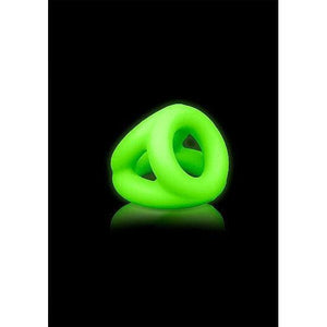 Shots Ouch! Glow in the Dark Silicone Penis & Ball Sling Neon Green - Romantic Blessings