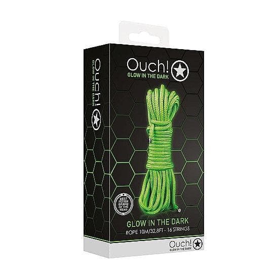 Shots Ouch! Glow in the Dark Rope 5 m/16 ft. Neon Green - Romantic Blessings