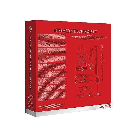 Shots Ouch! 11-Piece Intermediate Bondage Kit Red - Romantic Blessings