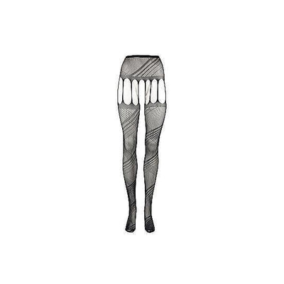 Shots Le Desir Crotchless Cutout Pantyhouse Black - Romantic Blessings