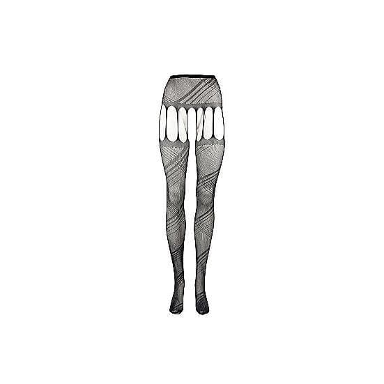 Shots Le Desir Crotchless Cutout Pantyhouse Black - Romantic Blessings
