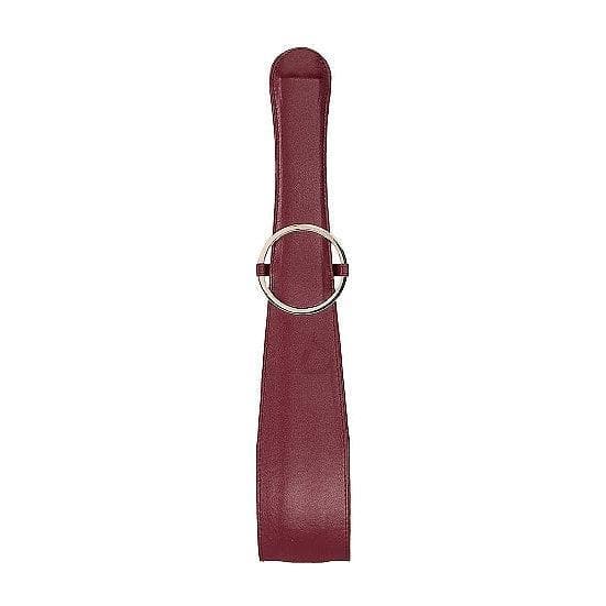 Shots Ouch! Halo Ringed Belt Flogger Burgundy - Romantic Blessings