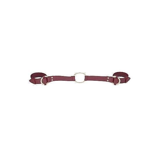 Shots Ouch! Halo Ringed Handcuffs With Connector Burgundy - Romantic Blessings