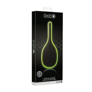 Shots Ouch! Glow in the Dark Bonded Leather Round Paddle Neon Green - Romantic Blessings