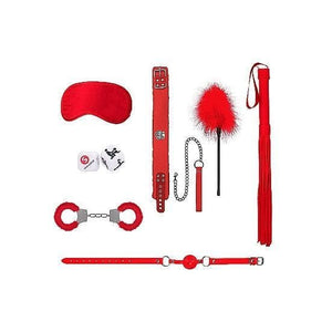 Shots Ouch! 8-Piece Introductory Bondage Kit #6 Red - Romantic Blessings