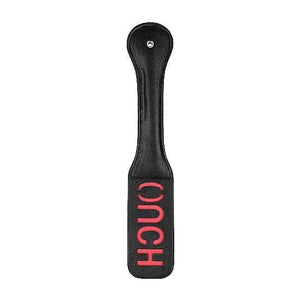 Shots Ouch! Black & White Bonded Leather 'Ouch' Paddle Black - Romantic Blessings