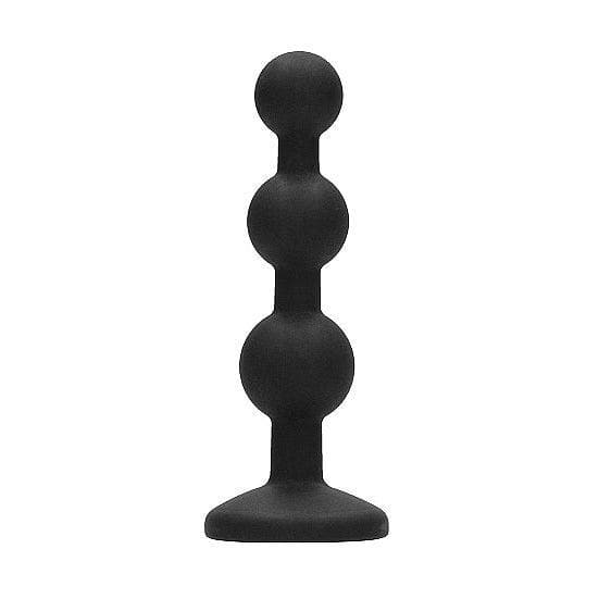 Ouch! Silicone Beaded Diamond Butt Plug Black - Romantic Blessings