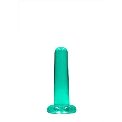 Shots RealRock Crystal Clear Non-Realistic 5 in Straight Dildo With Suction Cup Turquoise - Romantic Blessings