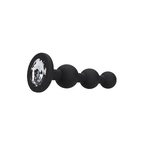 Ouch! Silicone Beaded Diamond Butt Plug Black - Romantic Blessings