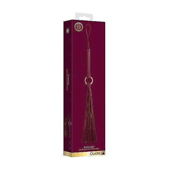 Shots Ouch! Halo Ringed Flogger Burgundy - Romantic Blessings