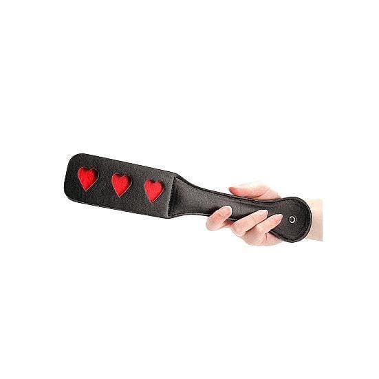 Shots Ouch! Heart Pattern Paddle Black - Romantic Blessings