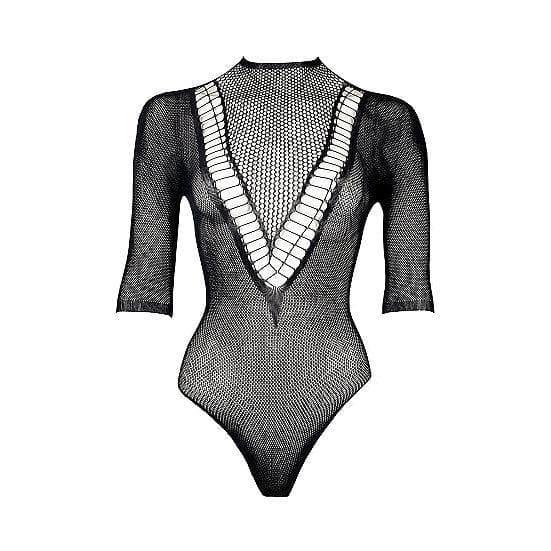 Shots Le Desir Bliss Short Sleeve Fishnet Teddy Black - Romantic Blessings