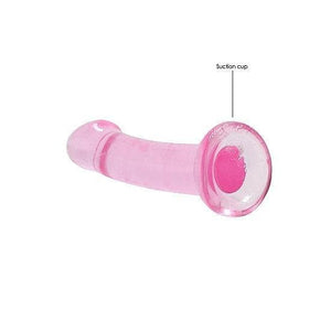 Shots RealRock Crystal Clear Non-Realistic 7 in Dildo With Suction Cup Pink - Romantic Blessings