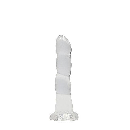 Shots RealRock Crystal Clear Non-Realistic 7 in Twisted Dildo With Suction Cup Clear - Romantic Blessings