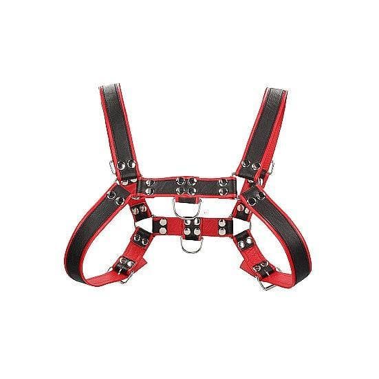 Shots Ouch! Bonded Leather Chest Bulldog Harness Red - Romantic Blessings