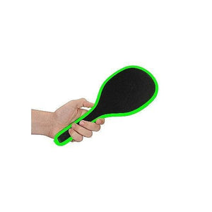 Shots Ouch! Glow in the Dark Bonded Leather Round Paddle Neon Green - Romantic Blessings