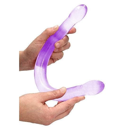 Shots RealRock Crystal Clear Non-Realistic 17 in Double Dildo Purple - Romantic Blessings