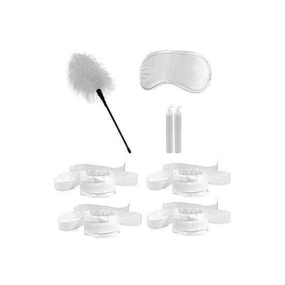 Shots Ouch! 6-Piece Honeymoon Bondage Kit With Accessories White - Romantic Blessings