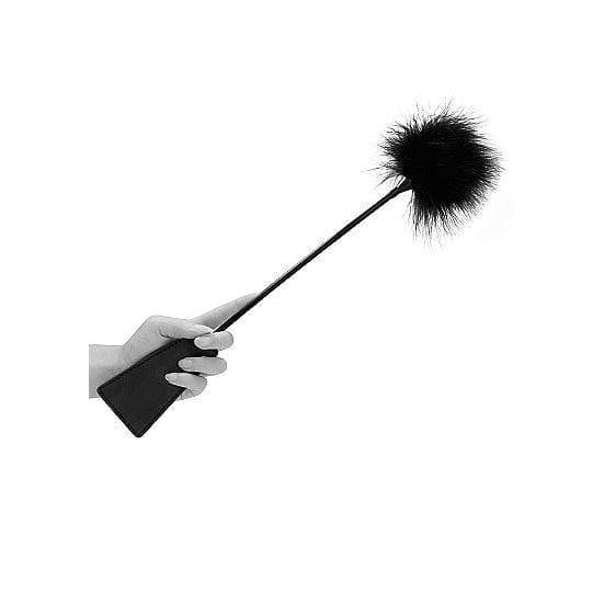 Shots Ouch! Black & White Dual-Ended Crop With Feather Tickler Black - Romantic Blessings
