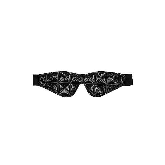 Shots Ouch! Luxury Diamond-Patterned Eye Mask Blindfold Black - Romantic Blessings