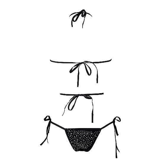 Shots Le Desir Festive Rhinestone Top and Thong Red - Romantic Blessings