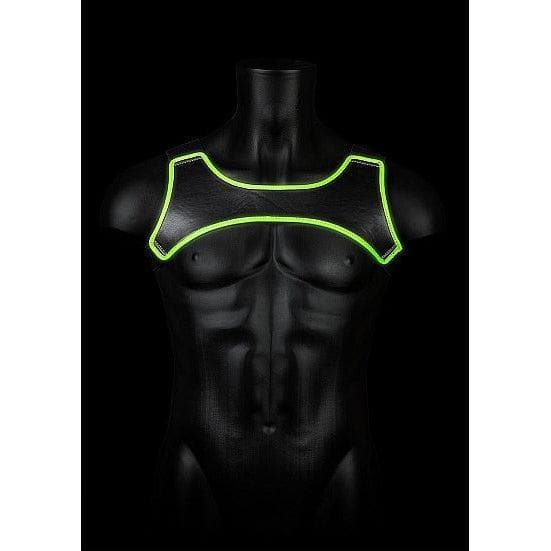 Shots Ouch! Glow in the Dark Neoprene Body Harness Neon Green - Romantic Blessings
