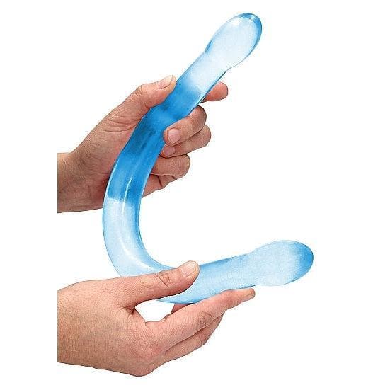 Shots RealRock Crystal Clear Non-Realistic 17 in Double Dildo Blue - Romantic Blessings